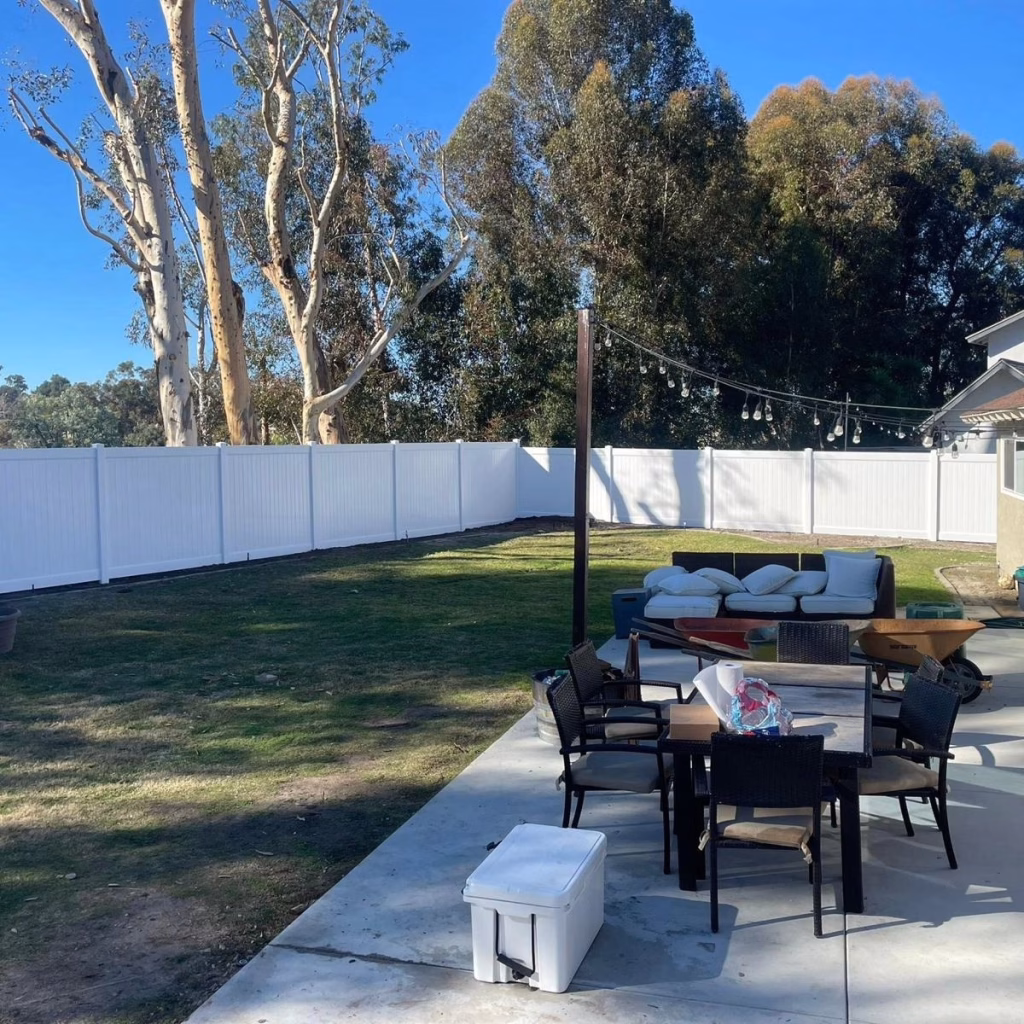 vinyl fence installation by irvine fence