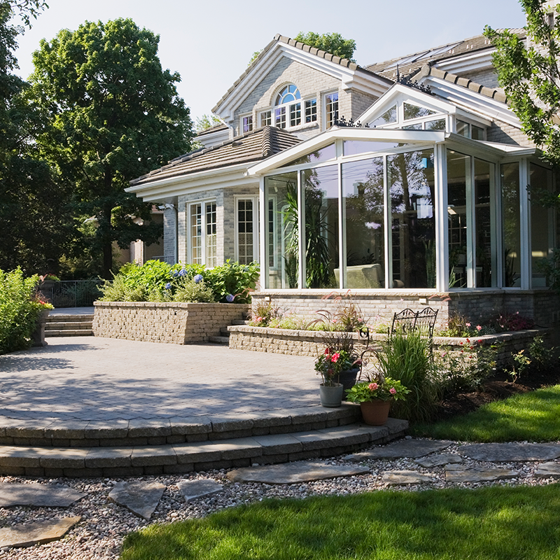 home with a front solarium