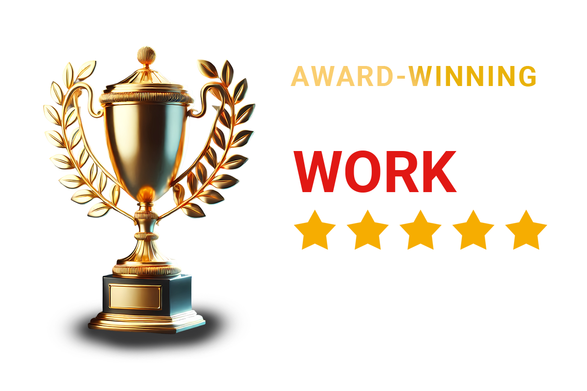Tropy with Award Winning Hardscape Work recognition